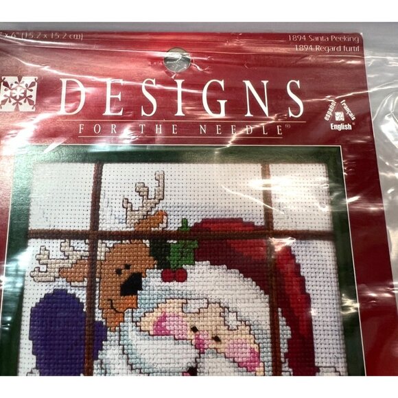 Designs For The Needle Christmas Traditions Santa Peeking Cross Stitch Kit - Picture 3 of 5